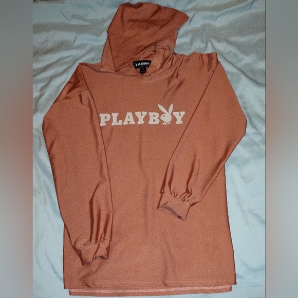 Playboy hoodie:pink, size Med, spandex & nylon - Picture 1 of 10